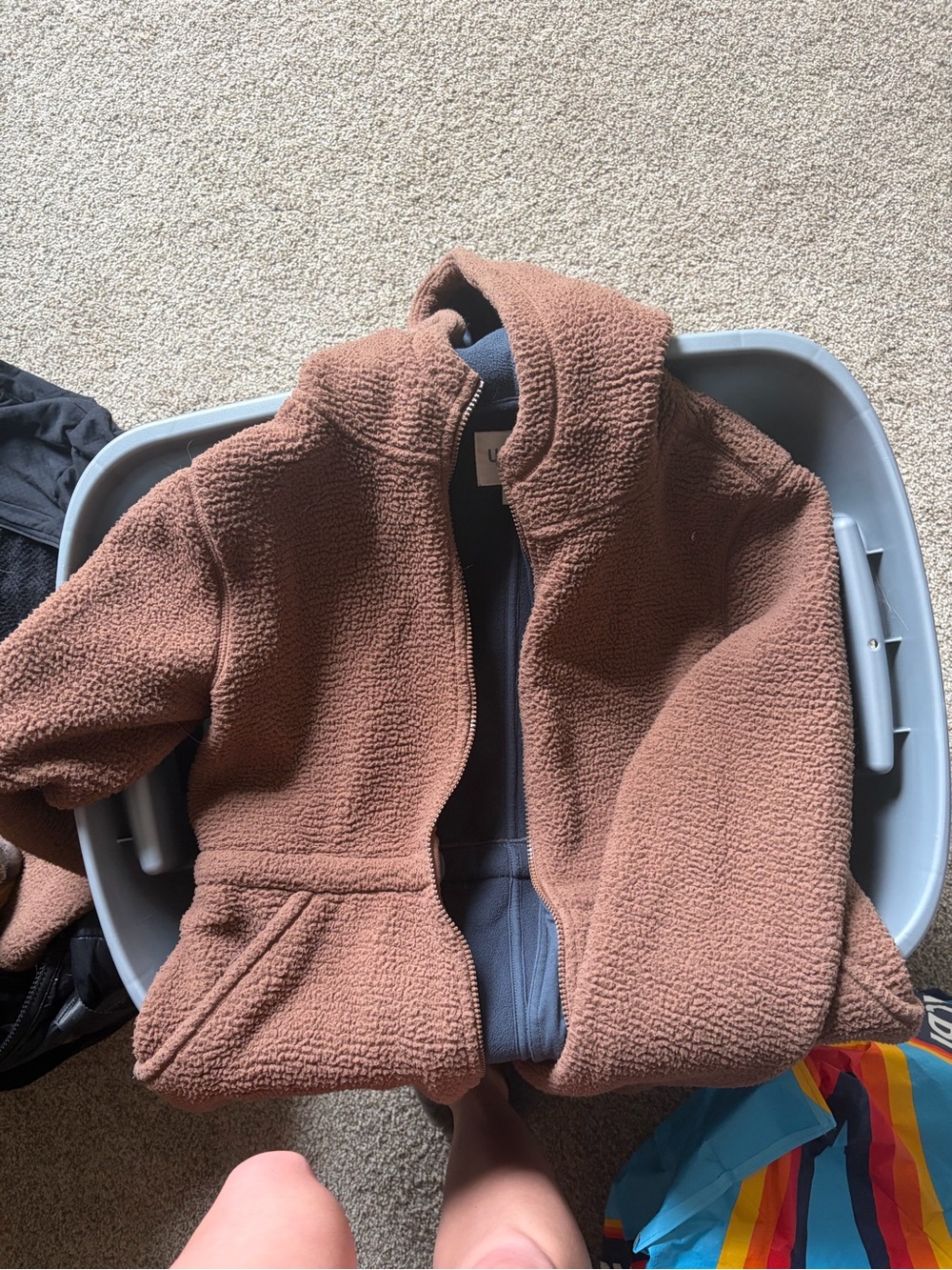 UpWest Brown Sherpa Zip-Up Jacket
